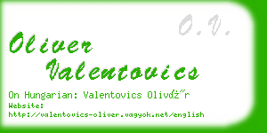 oliver valentovics business card